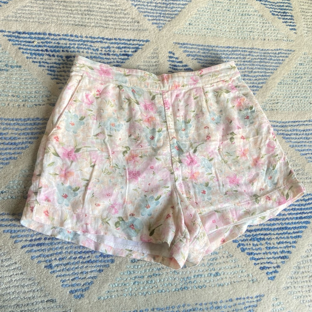 Floral Linen Shorts
